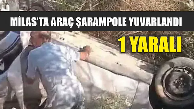 Milas'ta araç şarampole yuvarlandı: 1 yaralı