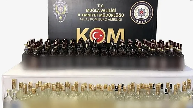 Milas'ta araçtan 144,7 litre kaçak içki çıktı