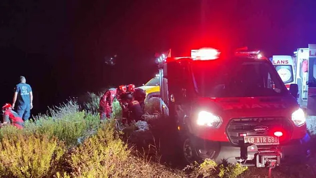 Milas'ta kontrolden çıkan araç uçuruma yuvarlandı: 2 yaralı