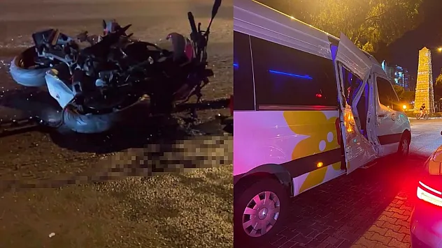 Minibüs ile çarpışan motosikletin Rus sürücüsü hayatını kaybetti