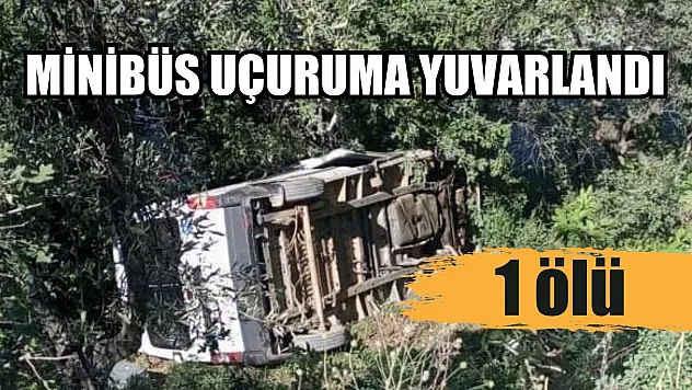 Minibüs uçuruma yuvarlandı: 1 ölü