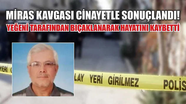 Miras kavgası cinayetle sonuçlandı! Yeğeni tarafından bıçaklanarak hayatını kaybetti