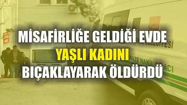 Misafirliğe geldiği evde yaşlı kadını bıçaklayarak öldürdü