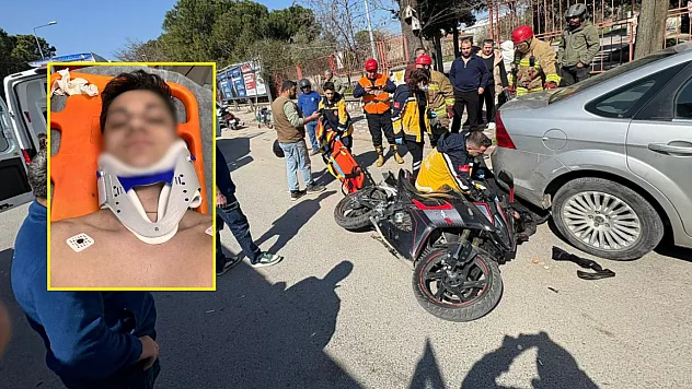 Motosiklet sürücüsü ölümden döndü
