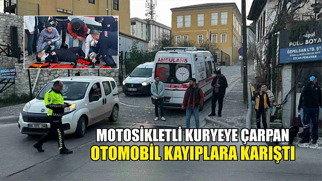 Motosikletli kuryeye çarpan otomobil kayıplara karıştı
