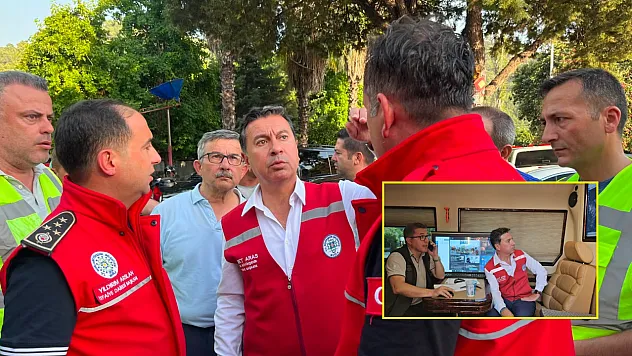 Muğla Büyükşehir Belediye Başkanı Aras yangın bölgesinde incelemelerde bulundu