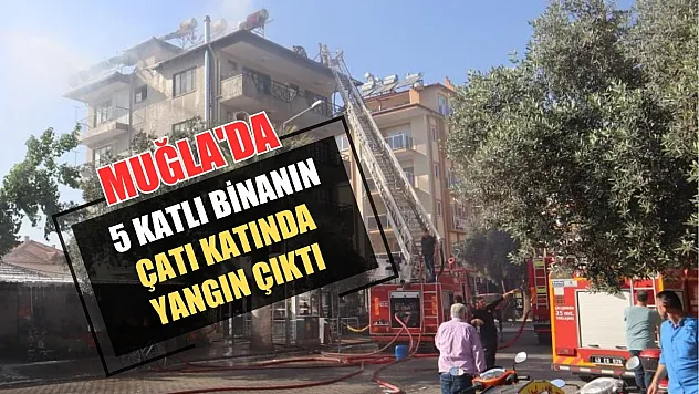 Muğla'da 5 katlı binanın çatı katında yangın çıktı