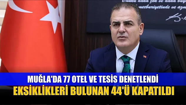 Muğla'da 77 otel ve tesis denetlendi, eksiklikleri bulunan 44'ü kapatıldı