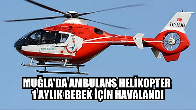 Muğla'da ambulans helikopter 1 aylık bebek için havalandı