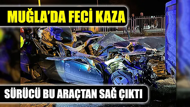 Muğla'da feci kaza Sürücü bu araçtan sağ çıktı