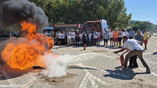 Muğla'da kum zambaklarıyla ünlü SARÇED Plajı'nda yangın tatbikatı yapıldı