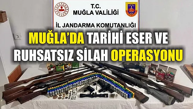 Muğla'da tarihi eser ve ruhsatsız silah operasyonu