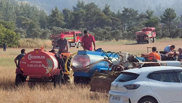 Muğla'da traktörünü ve su tankerini alan yangına koştu