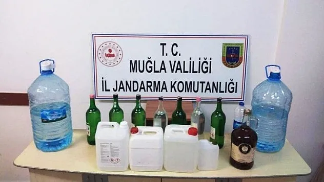 Muğla Jandarması 361 litre sahte içki ele geçirdi