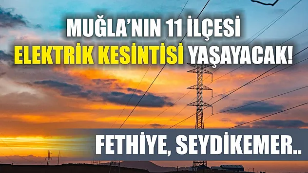 Muğla'nın 11 ilçesi elektrik kesintisi yaşayacak! Fethiye, Seydikemer..