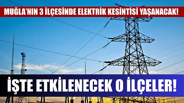 Muğla'nın 3 ilçesinde elektrik kesintisi yaşanacak! İşte etkilenecek o ilçeler..
