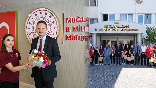 Muğla'nın şampiyon öğrencileri İl Milli Eğitim Müdürü Çay ile bir araya geldi