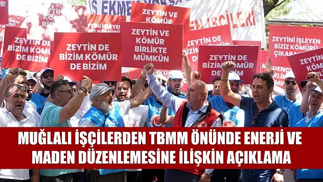 Muğlalı işçilerden TBMM önünde enerji ve maden düzenlemesine ilişkin açıklama