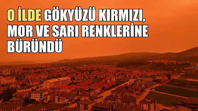 O ilde gökyüzü kırmızı, mor ve sarı renklerine büründü