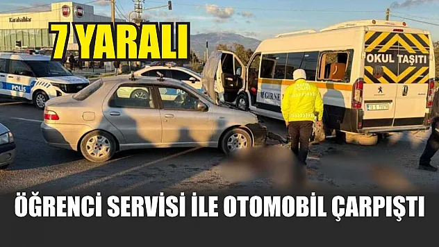 Öğrenci servisi ile otomobil çarpıştı: 7 yaralı