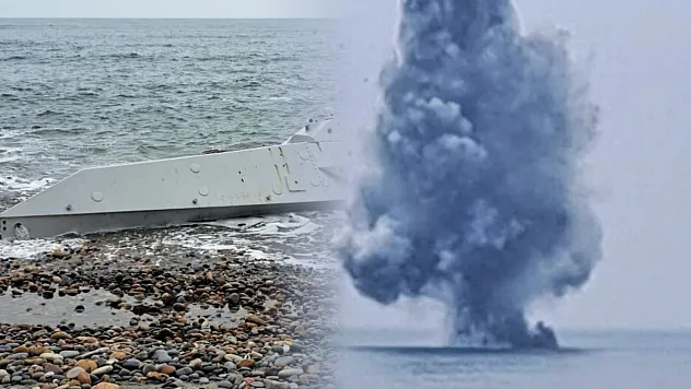 Ordu'da kıyıya vuran insansız deniz aracı imha edildi