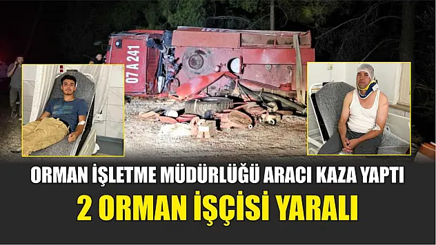 Orman İşletme Müdürlüğü Aracı Kaza Yaptı: 2 Orman İşçisi Yaralı