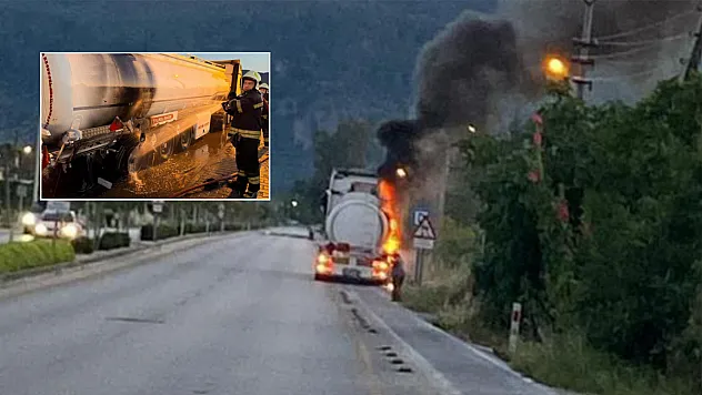 Ortaca'da Yakıt Tankerinde Çıkan Yangın Korkuttu