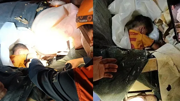Ortadan kaybolan çocuk ekipleri alarma geçirdi evinin bahçesinde uyurken bulundu