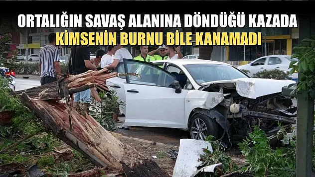 Ortalığın savaş alanına döndüğü kazada kimsenin burnu bile kanamadı