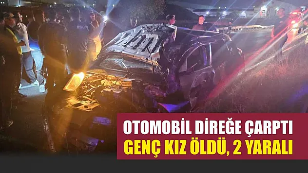 Otomobil Direğe Çarptı: Genç Kız Öldü, 2 Yaralı