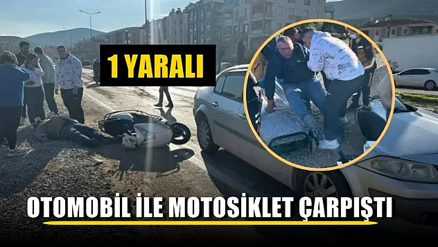 Otomobil ile motosiklet çarpıştı, 1 yaralı
