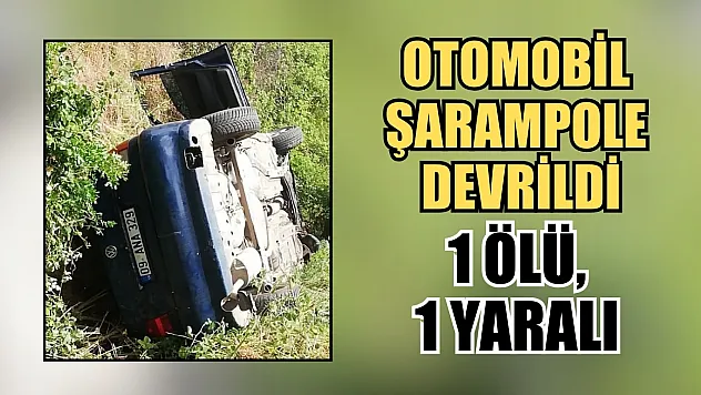 Otomobil şarampole devrildi: 1 ölü, 1 yaralı