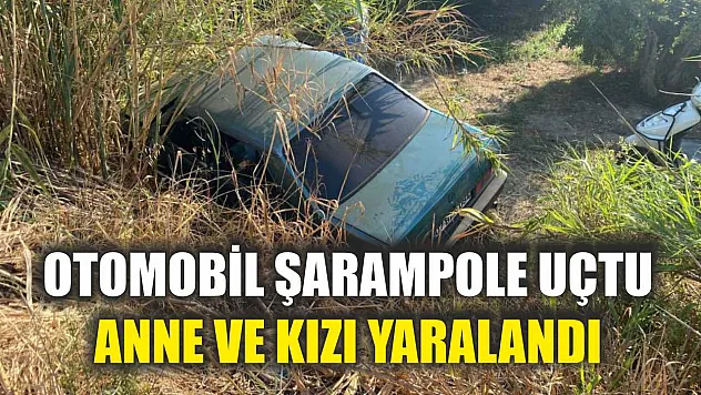Otomobil şarampole uçtu: Anne ve kızı yaralandı
