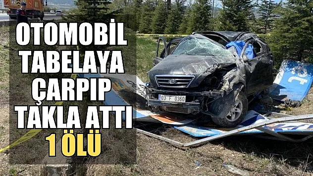Otomobil tabelaya çarpıp takla attı: 1 ölü