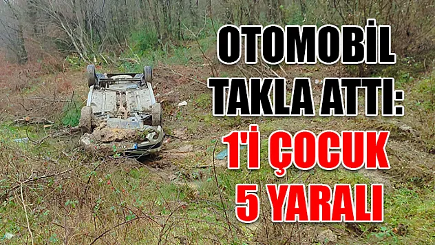 Otomobil Takla Attı: 1'i Çocuk 5 Yaralı