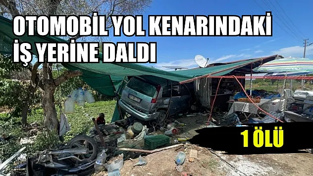 Otomobil yol kenarındaki iş yerine daldı: 1 ölü