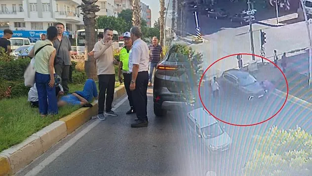 Otomobilin çarptığı kadın metrelerce savruldu