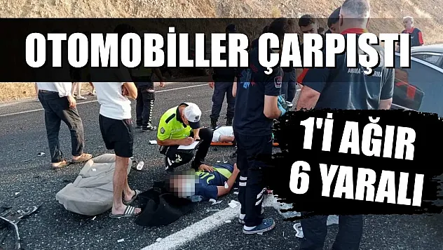 Otomobiller çarpıştı: 1'i ağır 6 yaralı