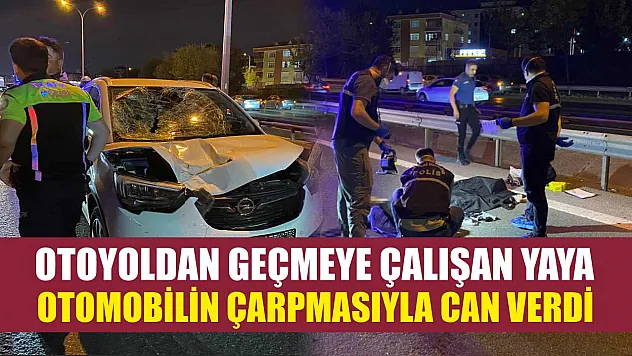 Otoyoldan geçmeye çalışan yaya otomobilin çarpmasıyla can verdi