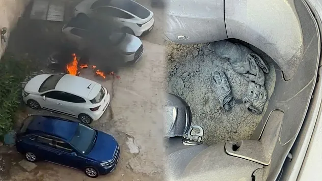 Park ettiği motosiklet alev topuna döndü, diğer araçlara sıçramaması için hayatını hiçe saydı
