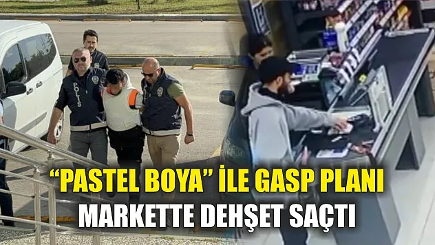 'Pastel boya' ile gasp planı: Markette dehşet saçtı