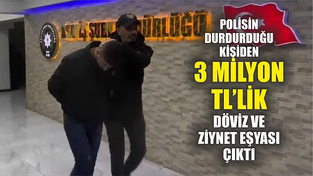Polisin durdurduğu kişiden 3 Milyon TL'lik döviz ve ziynet eşyası çıktı