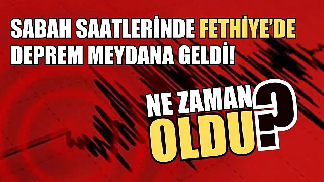 Sabah saatlerinde Fethiye'de deprem meydana geldi! Kaç büyüklüğünde? Ne zaman oldu?