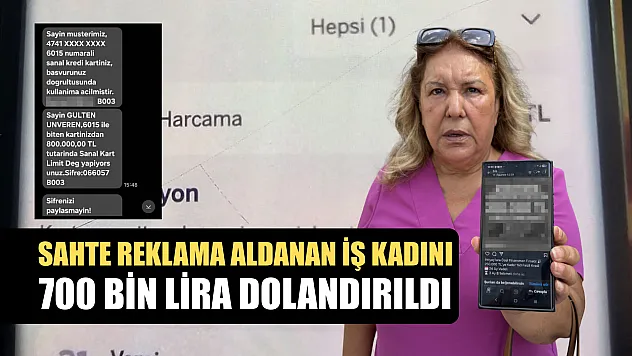Sahte reklama aldanan iş kadını, 700 bin lira dolandırıldı