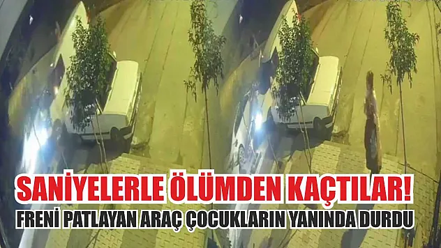 Saniyelerle Ölümden Kaçtılar! Freni Patlayan Araç Çocukların Yanında Durdu