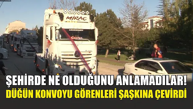 Şehirde ne olduğunu anlamadılar! Düğün konvoyu görenleri şaşkına çevirdi