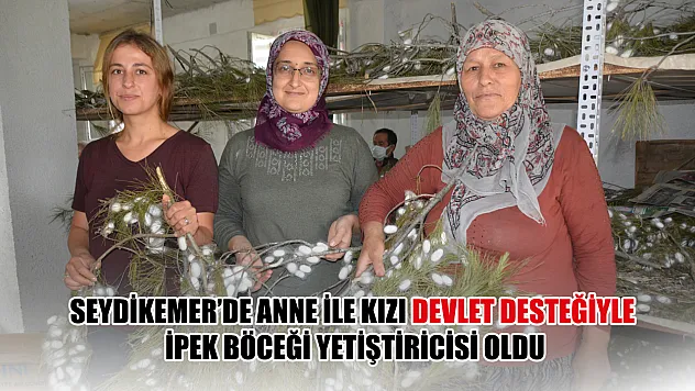Seydikemer'de anne ile kızı devlet desteğiyle ipek böceği yetiştiricisi oldu