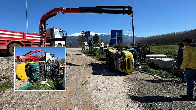 Seydikemer'de forklift devrildi: 1 yaralı