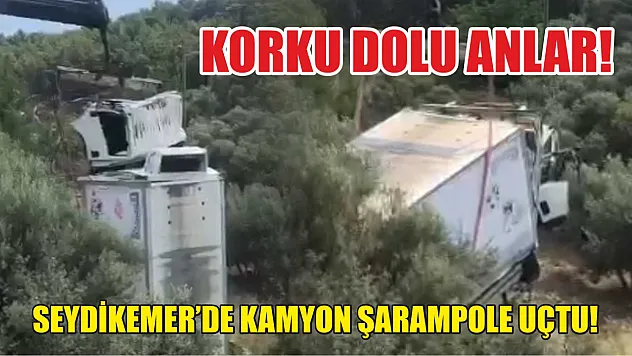 Seydikemer'de Kamyon Şarampole Uçtu! Korku Dolu Anlar