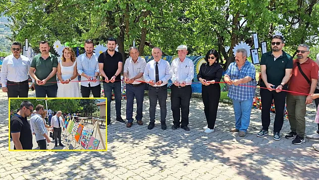 Seydikemer'de minik ressamlar eserlerini ziyaretçilerin beğenisine sundu